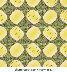 Bumper ball or bamperball football equipment seamless pattern for background.