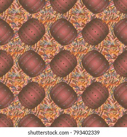 Bumper ball or bamperball football equipment seamless pattern for background.