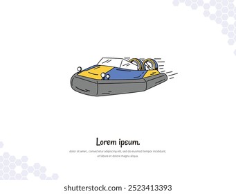 Barco de parachoques simple doodle Arte vectorial plano para la decoración de la pared. Vector de ilustración de dibujo simple. Barco dibujado a mano aislado. para la decoración de la habitación, eventos, etc