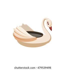 Bumper Boat Swan Icon In Cartoon Style Isolated On White Background. Attraction Symbol Vector Illustration