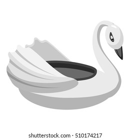 Bumper Boat Swan Icon. Gray Monochrome Illustration Of Bumper Boat Swan Vector Icon For Web