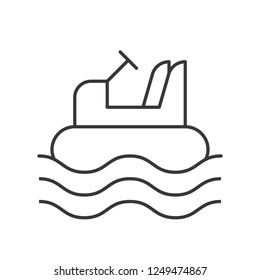 Bumper boat vector icon, amusement park related line design