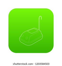 Bumper car in amusement park icon green vector isolated on white background