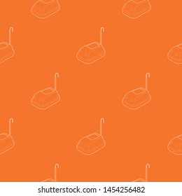 Bumper car in amusement park pattern vector orange for any web design best
