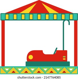 Bumper car attraction. Funfair festival for kid fun
