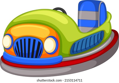 Bumper car in cartoon style illustration