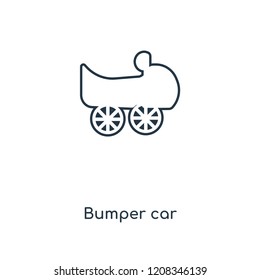 Bumper car concept line icon. Linear Bumper car concept outline symbol design. This simple element illustration can be used for web and mobile UI/UX.