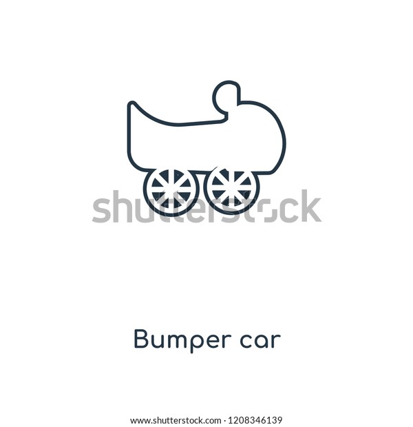 Bumper car concept line icon. Linear Bumper\
car concept outline symbol design. This simple element illustration\
can be used for web and mobile\
UI/UX.