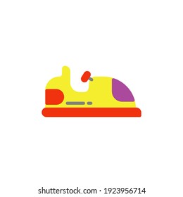 bumper car flat Icon.carnival and tool vector illustration on white background