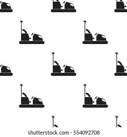 Bumper car icon in black style isolated on white background. Play garden pattern stock vector illustration.