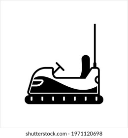 Bumper Car Icon, Dodgem Car Icon Vector Art Illustration