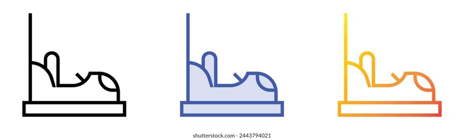 bumper car icon. Linear, Blue Fill and Gradient Style Design Isolated On White Background