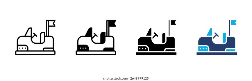 Bumper Car icon folha coleção de vários estilos