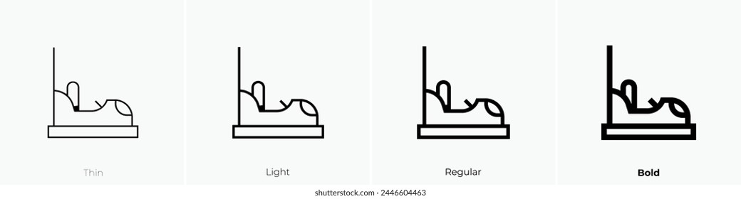bumper car icon. Thin, Light Regular And Bold style design isolated on white background