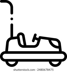 bumper car icon. Thin Linear Style Design Isolated On White Background