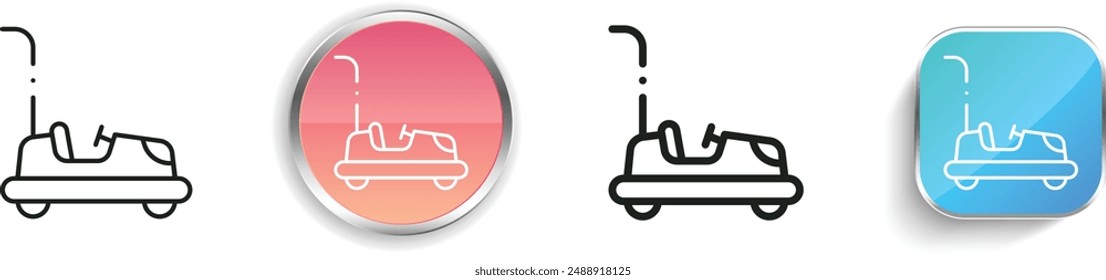 Symbol für Stoßfänger. Flaches, lineares, regelmäßiges Design im Button-Stil isoliert auf weißem Hintergrund