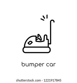 bumper car icon. Trendy modern flat linear vector bumper car icon on white background from thin line Entertainment collection, outline vector illustration