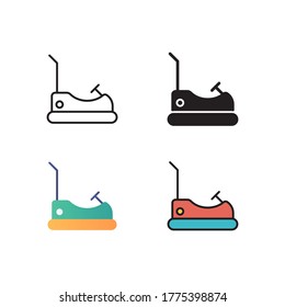 bumper car icon vector with different style. isolated on white background