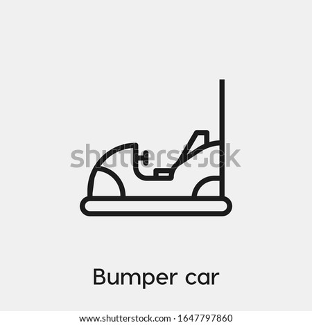 bumper car icon vector. Linear style sign for mobile concept and web design. bumper car symbol illustration. Pixel vector graphics - Vector.