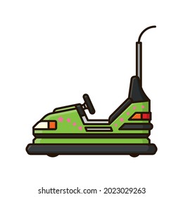 Bumper car isolated vector illustration for Take A Ride Day on November 22. Entertainment park venue symbol.