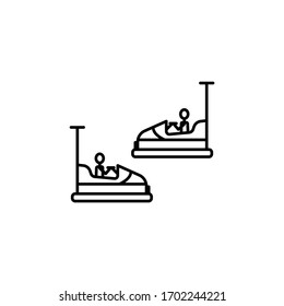 bumper car line icon on white background