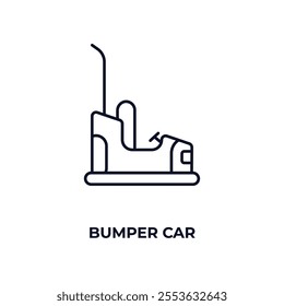 bumper car outline icon. Linear vector from entertainment concept. Thin line bumper car icon isolated on white background