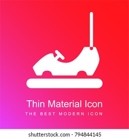 Bumper car red and pink gradient material white icon minimal design