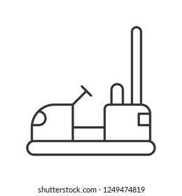 Bumper car vector icon, amusement park related line design