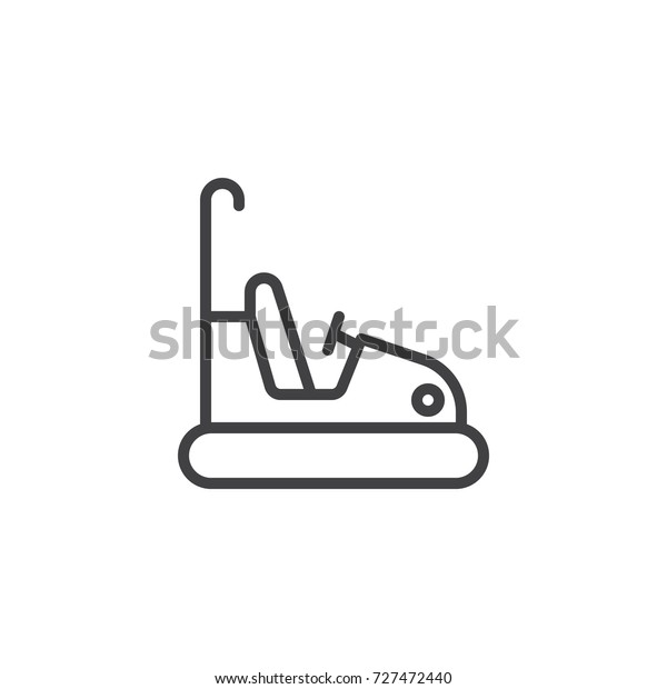 Bumper cars attraction line icon, outline vector\
sign, linear style pictogram isolated on white. Symbol, logo\
illustration. Editable\
stroke