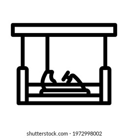 Bumper Cars Icon. Editable Bold Outline Design. Vector Illustration.
