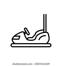 bumper cars icon vector, line style icon