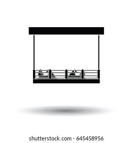 Bumper cars icon. White background with shadow design. Vector illustration.