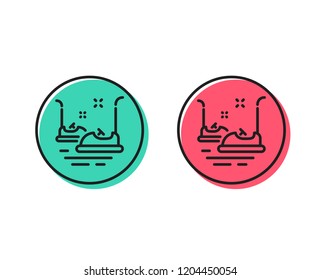 Bumper cars line icon. Amusement park sign. Positive and negative circle buttons concept. Good or bad symbols. Bumper cars Vector