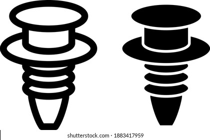 Bumper Clips icon, fastener clips icon, vector illustration	