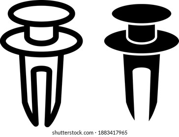 Icono de clips de parachoques, icono de clips de cierre, ilustración vectorial	