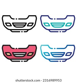 Bumper icon design in four variation color