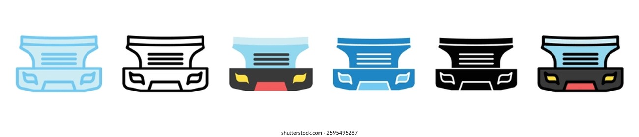 Bumper multi style icons set. use for modern concept, print, UI, UX kit, web and app development. Vector EPS 10, related to car service, auto garage, car spare part.