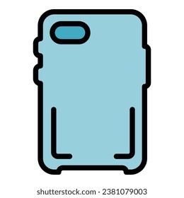 Bumper phone case icon outline vector. Smartphone cover. Cell device color flat