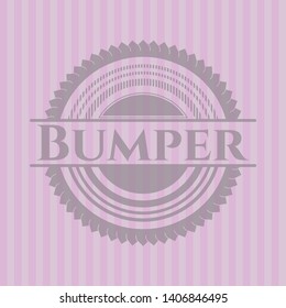 Bumper pink emblem. Vector Illustration. Detailed.