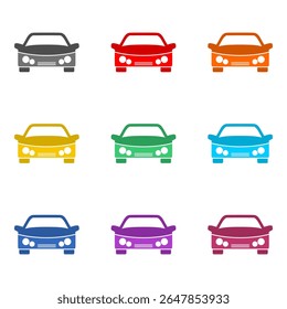 Bumper plastic car part icon isolated on white background. Set icons colorful