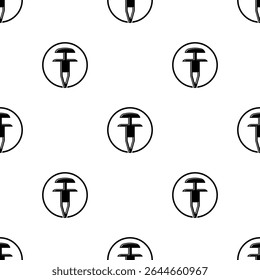 Bumper Retainer Clip Icon Seamless Pattern, Auto Fastener, Fender, Wheel Liner, Retainer Clip Icon Vector Art Illustration