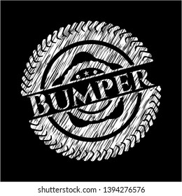 Bumper written on a blackboard. Vector Illustration. Detailed.