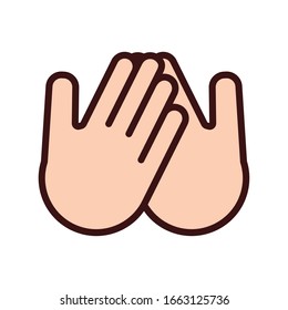 bumping hands signal line and fill style icon vector illustration design