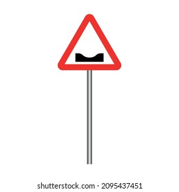 los baches firman con polo. Ilustración del vector de signo de tráfico