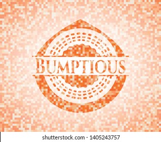 Bumptious abstract orange mosaic emblem