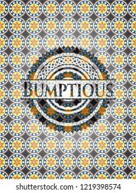 Bumptious arabesque style emblem. arabic decoration.