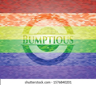 Bumptious lgbt colors emblem. Vector Illustration. Mosaic.