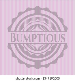 Bumptious pink emblem. Retro