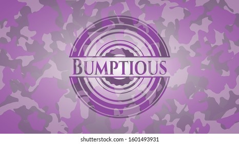 Bumptious pink and purple on camo texture. Vector Illustration. Detailed.