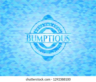 Bumptious sky blue mosaic emblem